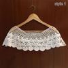 White Elegant Knit Dress Lace Crochet Shawl Wraps Bridal Hollow Out Cover Up Women Summer Sun Protection False Collar Cape