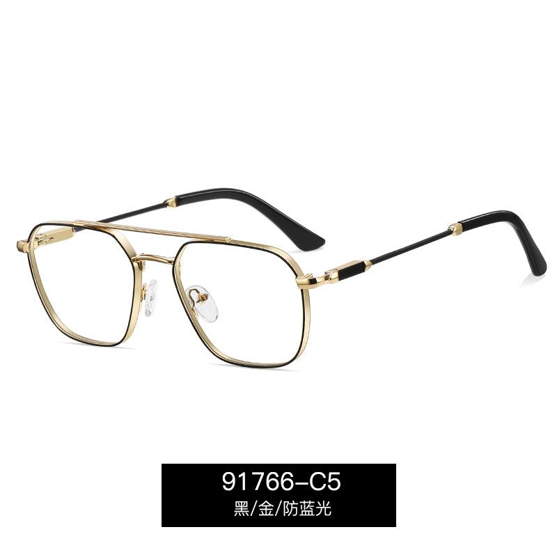 Металлическая оправа Синие светоблокирующие Очки для чтения Для мужчин Ретро Двойной мост Квадратные Очки Очки для пресбиопии