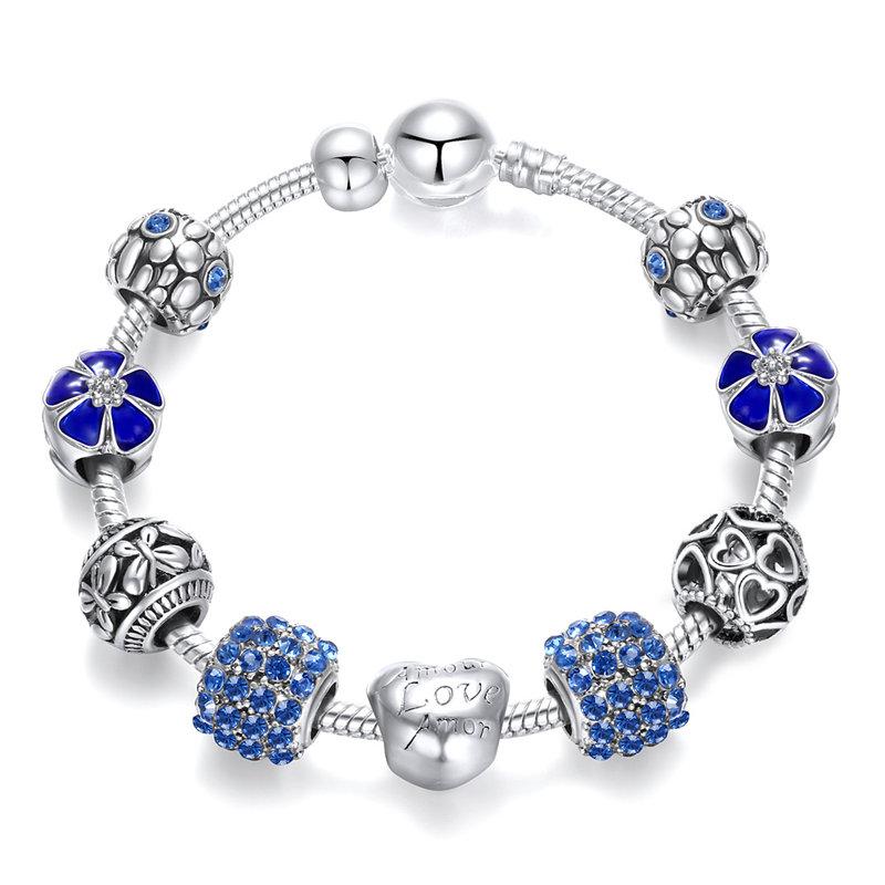 Женский модный браслет, подарки, сердце, цепочка из бисера, ручные браслеты, цепочка из змеиной кости, женский браслет с подвесками