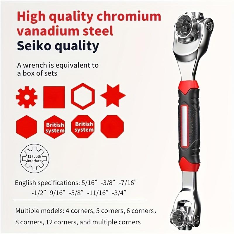 52 в 1 Tiger Wrench Socket Works Универсальный трещотка Шлицевые болты Вращение рукава Ручные инструменты 360 градусов Многоцелевые инструменты