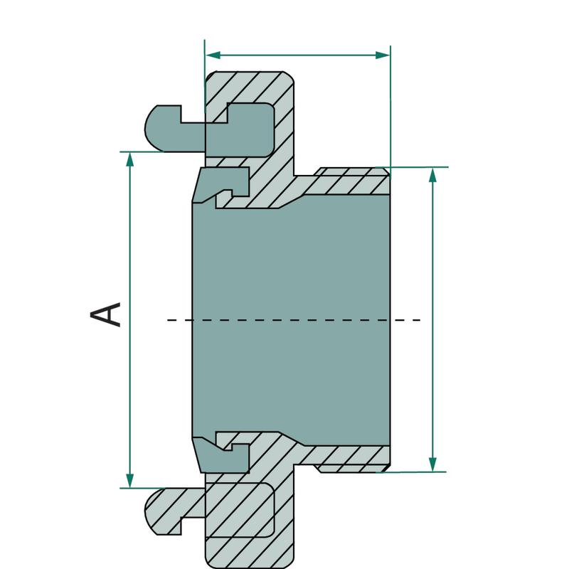 Storz fixed connector DN 65 internal thread 2 1/2" 81mm aluminum drip line