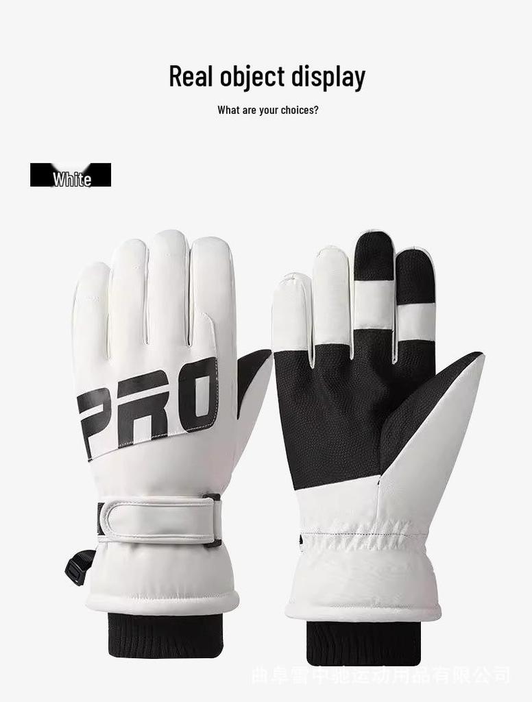 Унисекс водонепроницаемые флисовые перчатки для лыж с сенсорным экраном