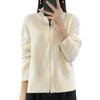 Women's 2023 Korean-Style Knit Stand Collar Double Zipper Casual Sweater Jacket