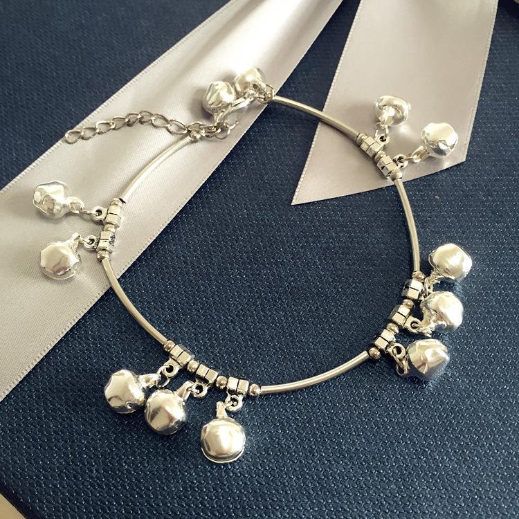 Винтажная мода браслет из тибетского серебра богемный милый супер много колокольчиков женский серебряный браслет на ногу мяо ручной работы