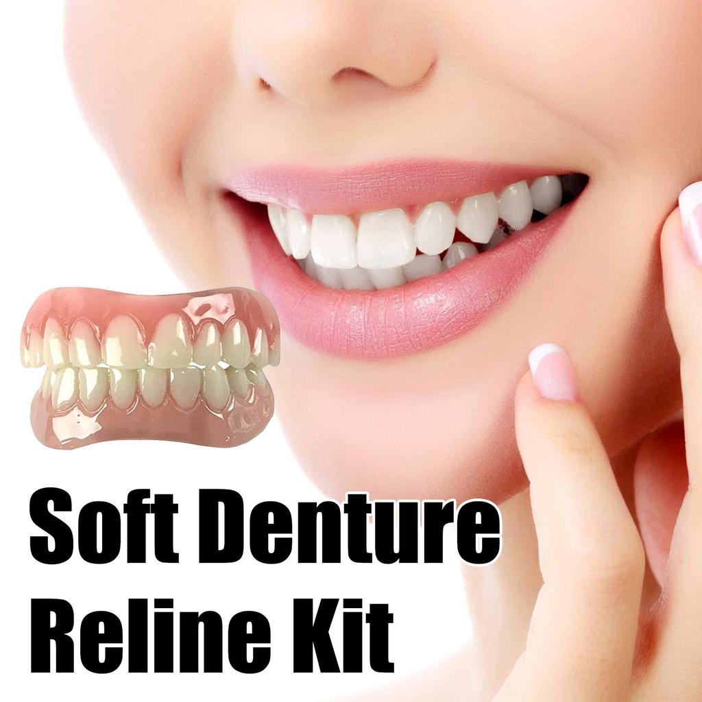Soft Denture Reline Kit Simulation Braces Hide Missing Crooked Stained Broken Teeth for Men and Women Easy Use Dental Care 50g