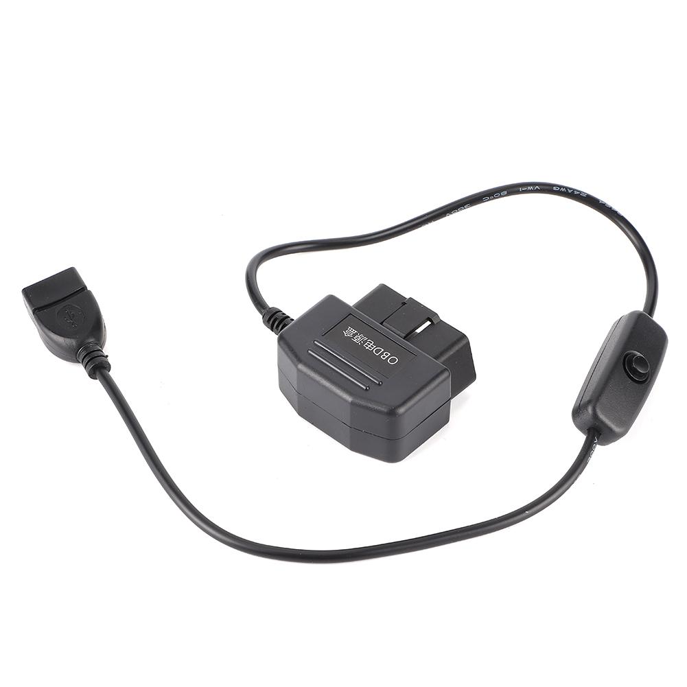 18,7-дюймовый OBD2 USB-кабель для зарядки, 16-контактный разъем, зарядное устройство для автомобильной GPS-камеры видеорегистратора