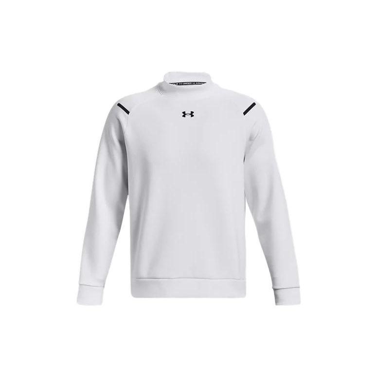 Under Armour Однотонная мужская толстовка с воротником-стойкой и длинным рукавом, белая 1379810-100