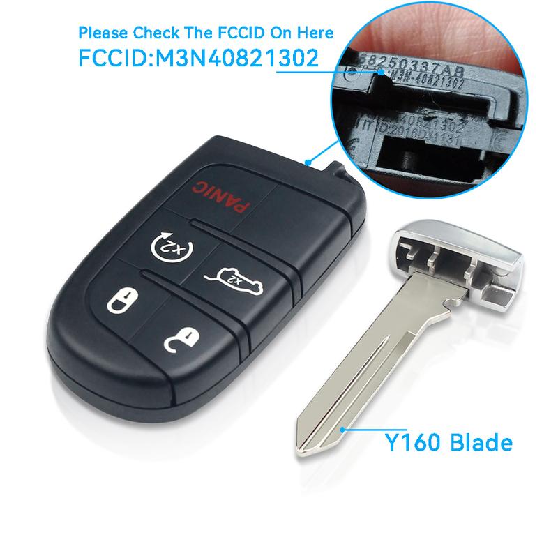 KEYYOU Smart Remote Key 433MHz M3N40821302 For Jeep Grand Compass Cherokee 2013 2014 2015 2016 2017 2018 Dodge Journey Challenge
