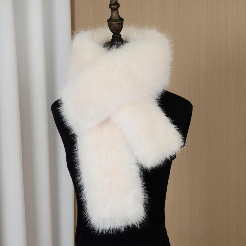 Fashionable 180cm Fake Fur Long Scarf Soft Plush Thick Long Strip Scarf Fur Decor Luxury Wraps Shawl Party Ladies Neck Warmer