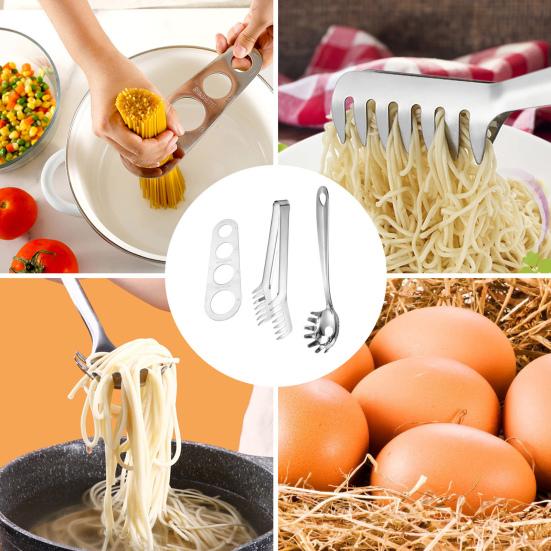 Yousheng Pasta Scoop Food Grade Heat-Resistant Stainless Steel Noodle Tongs Pasta Spoon Spaghetti Server Colander Kitchen Supplies
