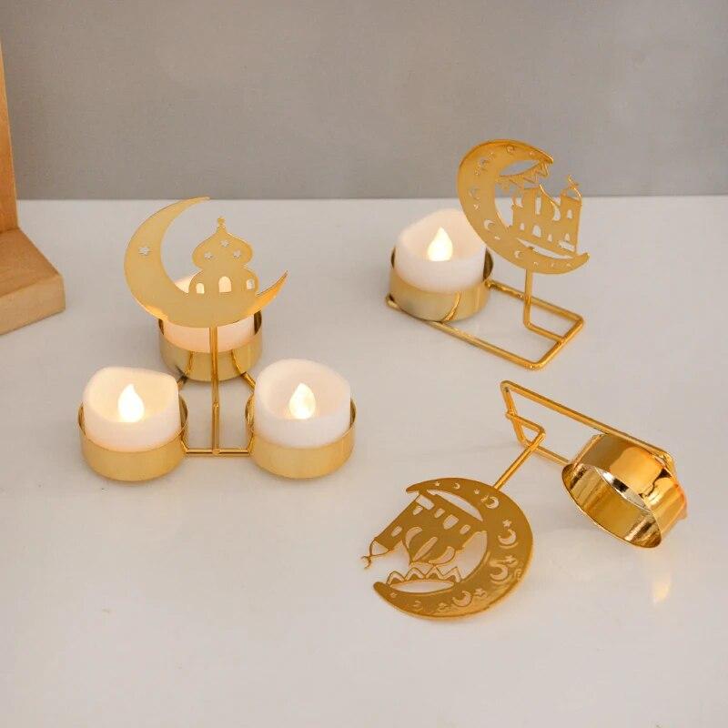 Ид Мубарак подсвечник металлический Рамадан украшение дома 2024 украшение для комнаты обеденный стол Карим ислам мусульманские товары для вечеринок подарок