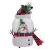 Christmas Faux Crystal Ball Ornament Cartoon Scarf Snowman Snow Ball with Music Box Home Office Holiday Party Desktop Decoration