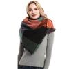Autumn Winter Warm Shawl Women Herringbone Plaid Triangle Scarf