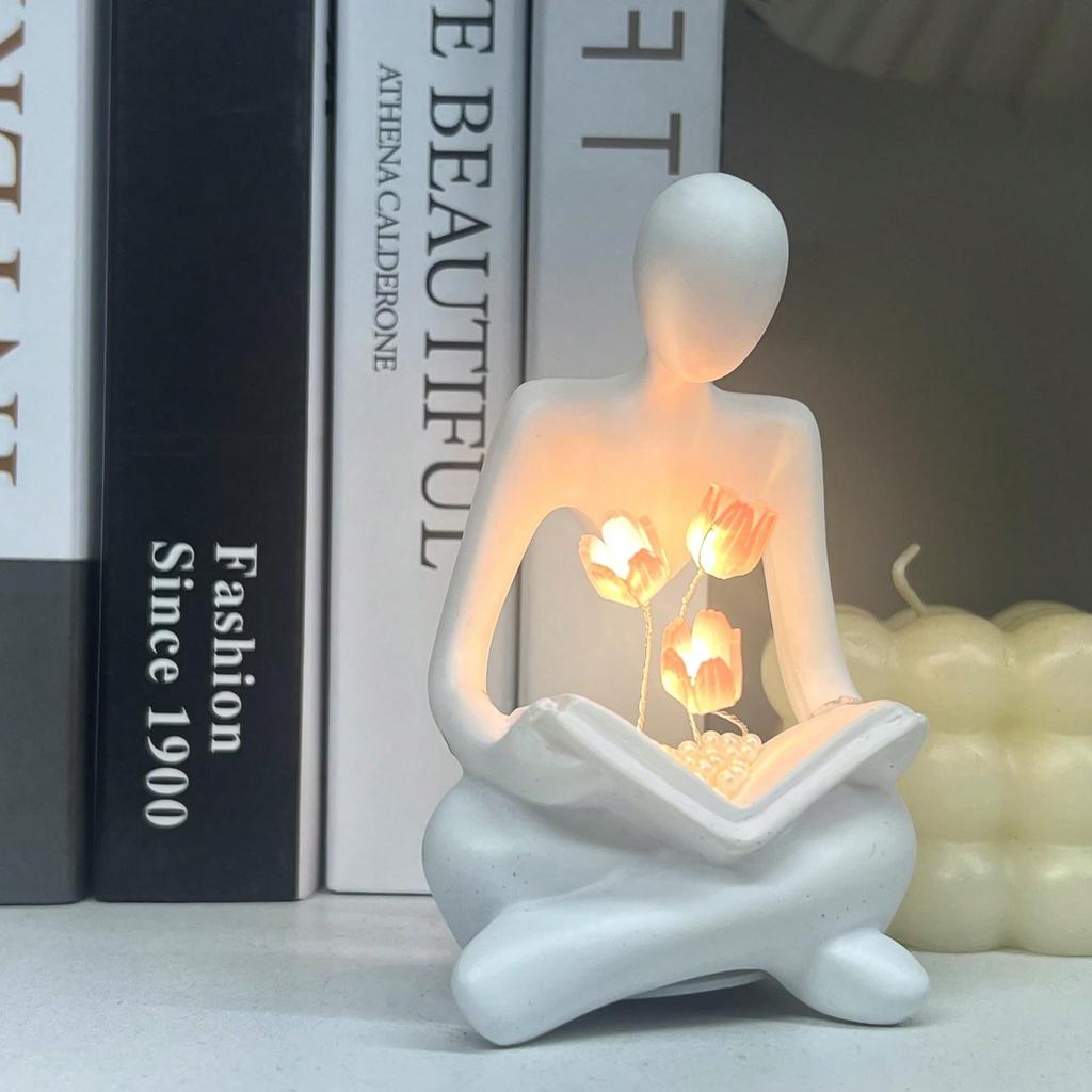 1pc Art Advanced Abstract Character Tulip Nightlight, Creative Decoration, Bedroom Decoration, Birthday Gift Minimum Decoration Accessories