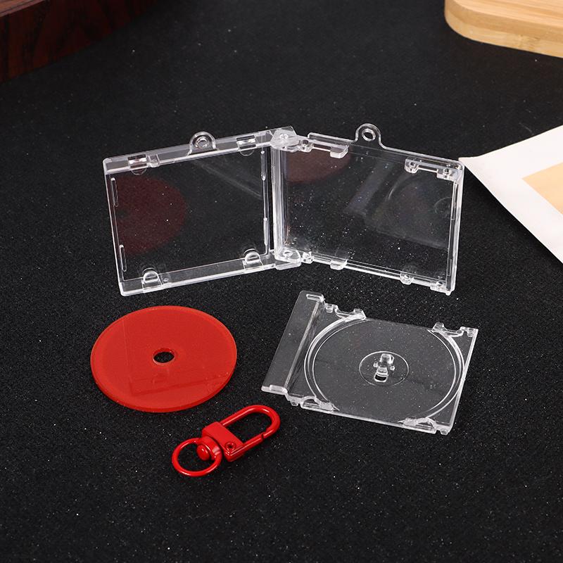 Blank Album Cd Case Keychain Pendant Mini Cd Player Keyring Peripheral Commemorative Album Key Holder Diy Bag Hanging Decoration