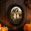 Lightweight Ghost Wall Hanging Halloween Art, Cute Table Sign, Vintage Oval Framed Picture Frame Picture, Decorative Art for Mantel Living Room