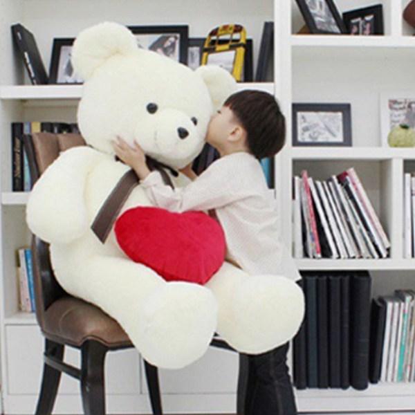Уютная гигантская кукла I Love You Big Bear, очень большая + подушка-сердце, случайно отправлено, 150 см, слоновая кость, популярные игрушки для корейских детей