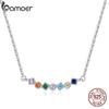 Ожерелье BAMOER из стерлингового серебра 925 пробы с радужным покрытием для женщин, ювелирные украшения