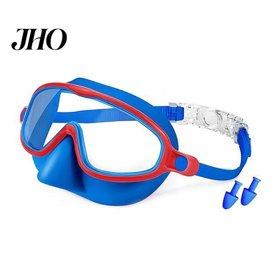Leak-proof Swim Goggles 1/2 Pairs Children with Earplugs, UV Protection Anti-Fog Pool Easy Wear Kids Nose Cover, No Leakage Swimming Eyewear for Boys