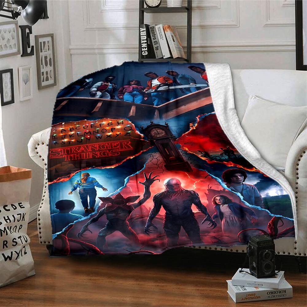 Stranger Things Blanket Warmthful Decor Suitable for Livingroom Office Chair Picnics for All Seasons Playful Design