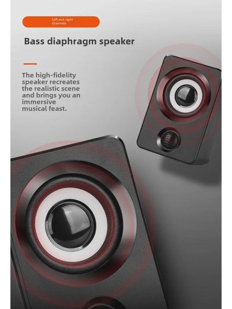 Компактный проводной настольный сабвуфер для компьютера и ноутбука