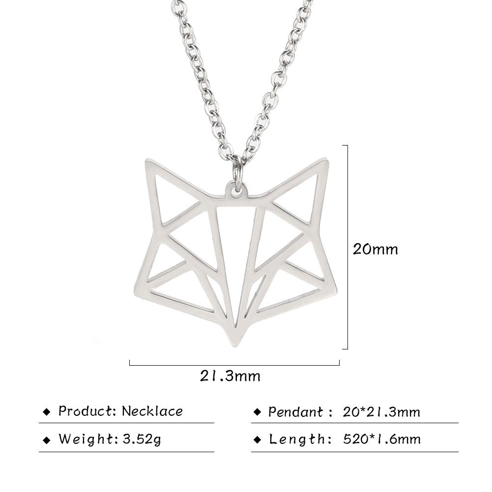 Cazador Hollow Fox Pendant Necklaces for Women Cute Animal Neck Chains Stainless Steel Jewelry Birthday Gifts Wholesale