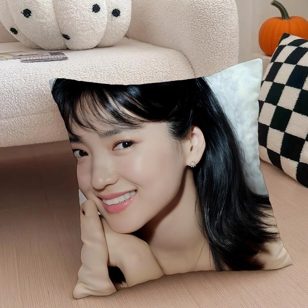Talented Korean Beautiful Actress KKim Taeri Cushion Cover Throw Pillow Cover Hidden Button Durable Polyester Chair Cushion