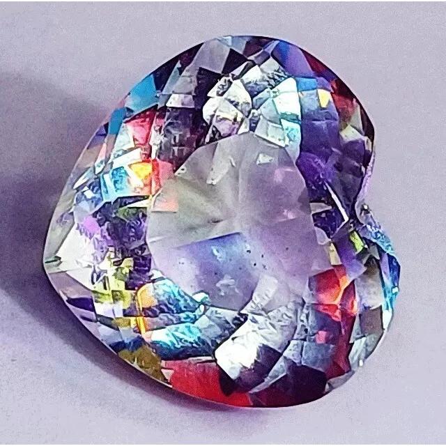 Mystic Quartz Rainbow Color Heart 12-14 Ct Stunning Certified Loose Gemstone
