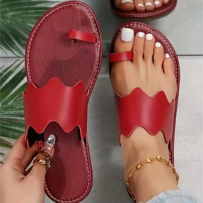 Женские шлепанцы с петлевым носком, легкие туфли без шнуровки с открытым носком, модная однотонная обувь