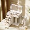 Шкатулка для украшений Коробка для хранения Многослойная Большая вместимость Коробка для колец и ожерелий Коробка для хранения ювелирных изделий Коробка для хранения серег-пуссетов Коробка для хранения ювелирных изделий