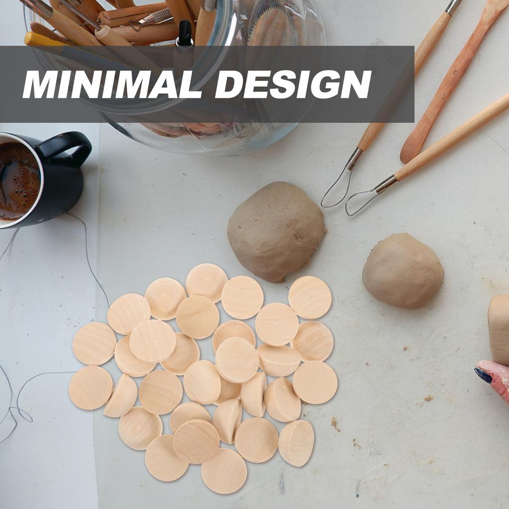 30 шт. Половинки деревянных шаров Необработанные Мини-полусферы DIY Поделки Художественные принадлежности Гладкие Цельные Половинки Шаров для поделок