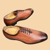 Fashion New Brown Derby Shoes for Men Yellow Mixed Colors Lace-up Round Toe Business Mens Formal Shoes Size 38-46