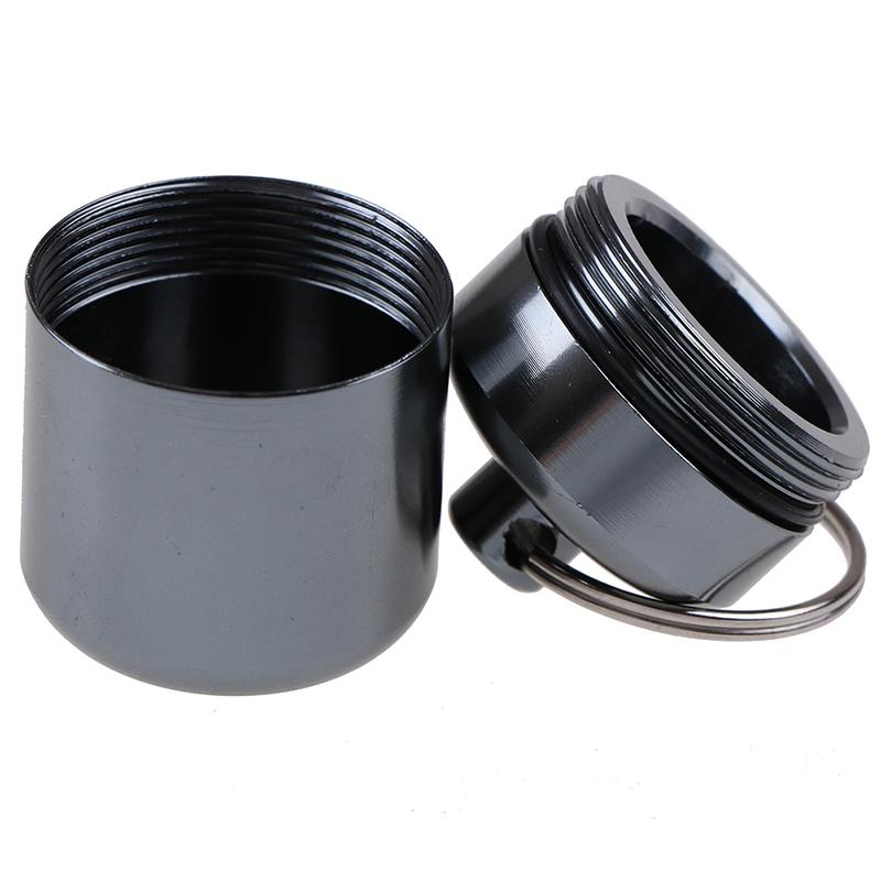 Mini Waterproof Aluminum Alloy Pill Box Case Bottle Holder Container Keychain