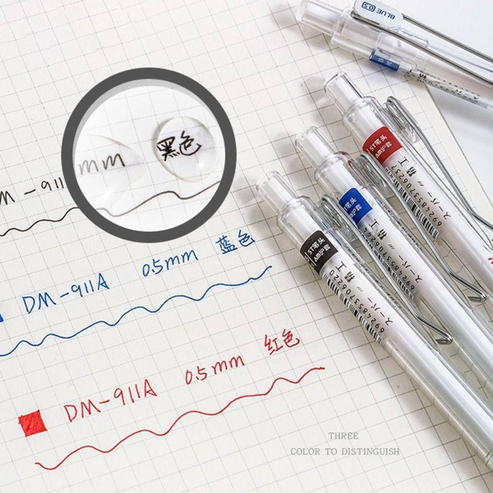 Quick Dry Neutral Pen Black/Red/Blue Ink Ballpoint Pen Transparent Writing Tools  Student