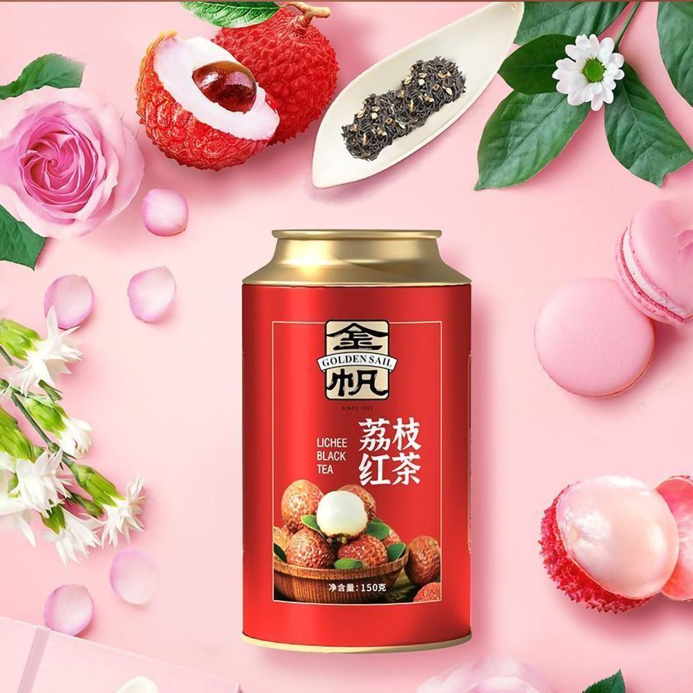 Jinfan Brand Original Lychee Black Tea 150 г - Органический ароматизированный черный чай