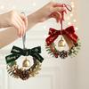 Christmas Jingle Bells Door Hanger Decor Butterfly Knot Pinecone Wreath Pendant Ornament Christmas Gift Home Decoration