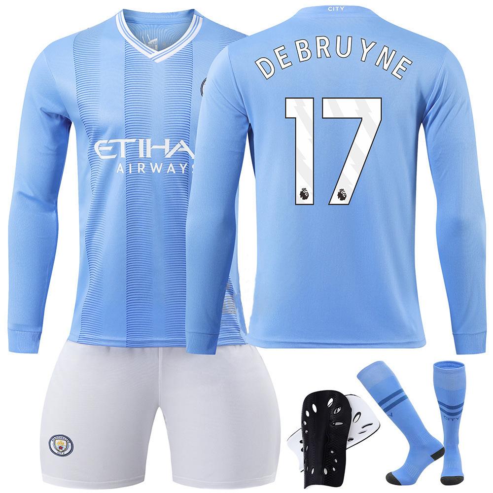 2324 Manchester City football jersey, long-sleeved suit, training jersey, club team jersey, appearance jersey, fan version, quick-drying.