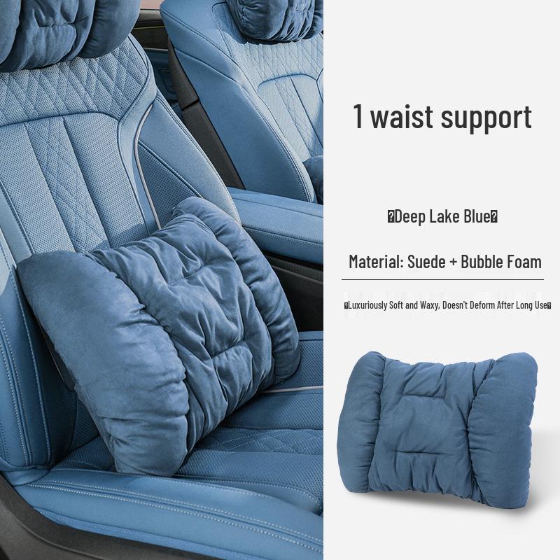 Роскошный зимний замшевый подголовник для автомобиля: Плюшевая подушка для поддержки поясницы и шеи