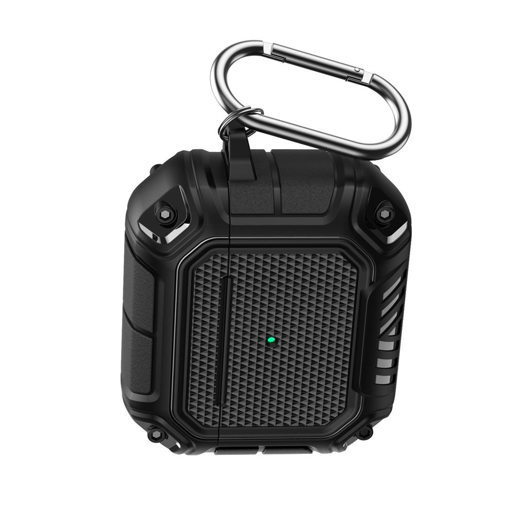 Защитный чехол для наушников TPU Чехол Защита от потери с карабином для IOS Earbuds 3 Черный Черный