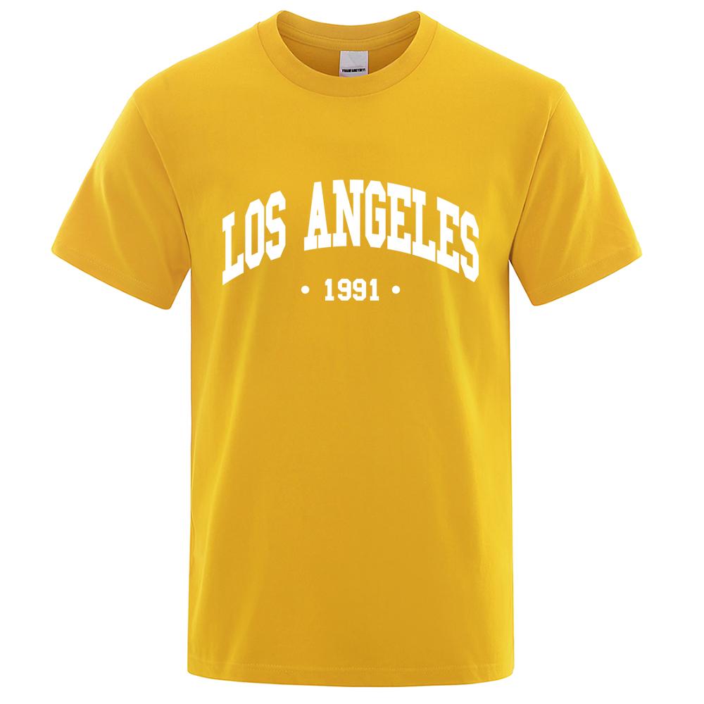 Хлопок 1991 года США Город Письмо Печать Одежда Мужская Оверсайз Дышащая Футболка Летний Свит Роскошная Футболка Хлопок Готическая Футболка