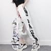 Брюки женские летние спортивные брюки с принтом камуфляжные свободные брюки в стиле хип-хоп с высокой талией повседневные тонкие универсальные брюки