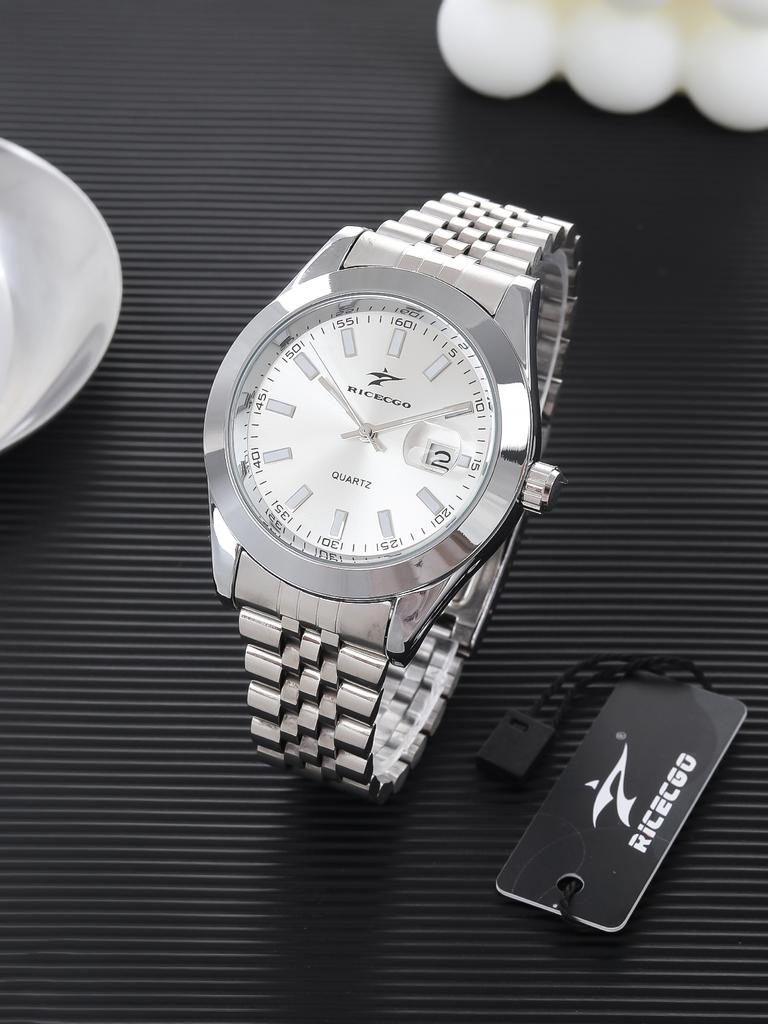 Hot Sale Fashion Sport Alloy case 20mm Width Stainless Steel Band Coin Luxury Quartz Watch for Men