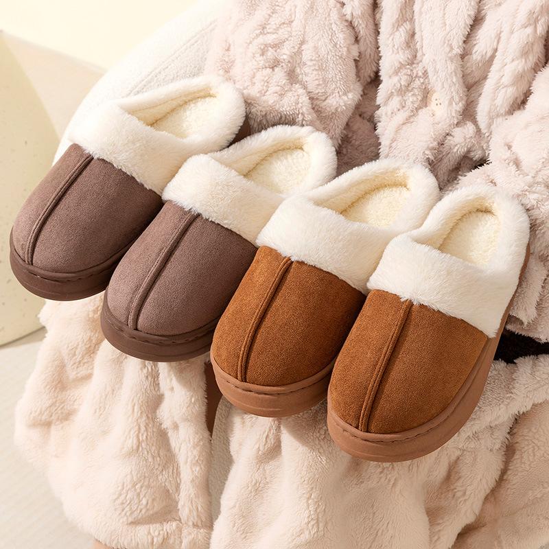 Модные Пушистые Зимние Тапочки Для Женщин Удобные Теплые Меховые Пушистые Домашние Туфли Женские Комнатные На Толстой Подошве Плюшевые Шлепанцы Женские