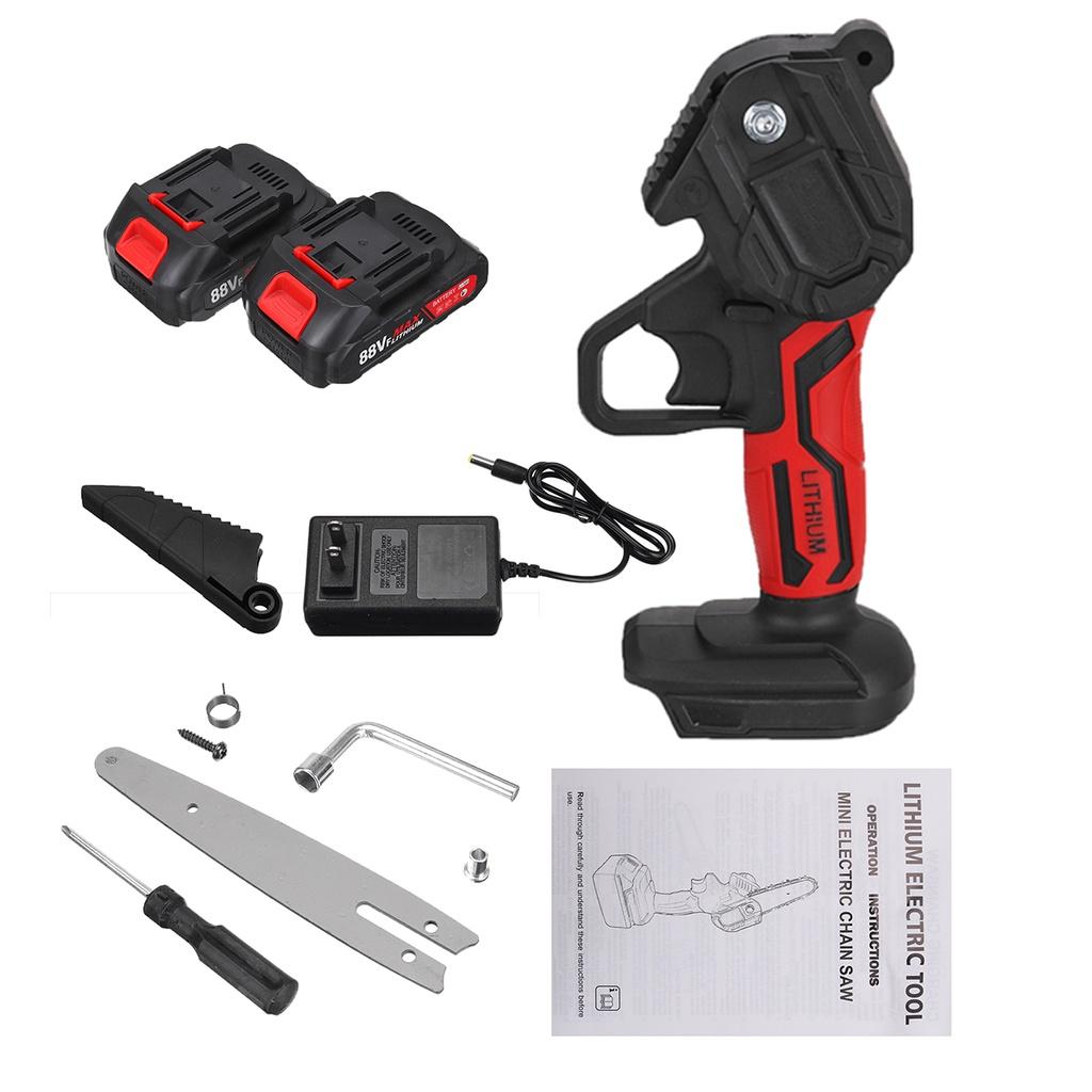 6-дюймовая 88 В 3000 Вт мини-электрическая цепная пила деревообрабатывающая аккумуляторная обрезная цепная пила одноручный садовый инструмент с аккумулятором