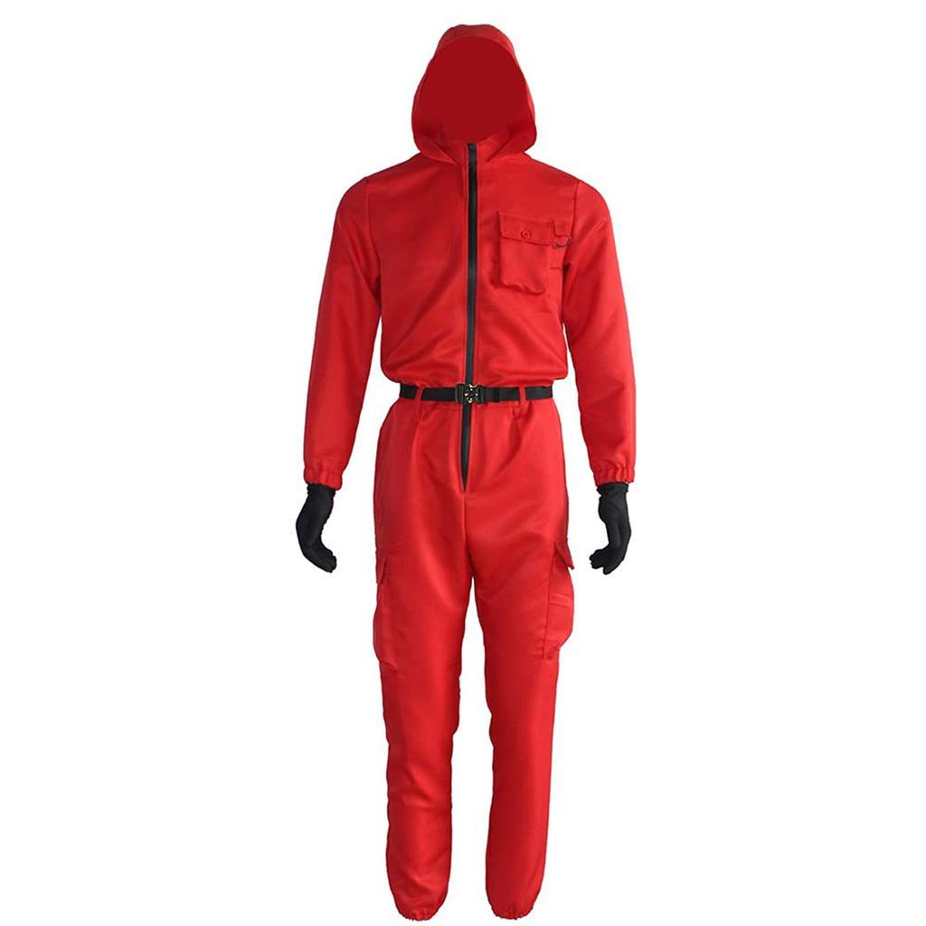 Children's Long Sleeved Solid Color Red Jumpsuit Cosplay Clothing
