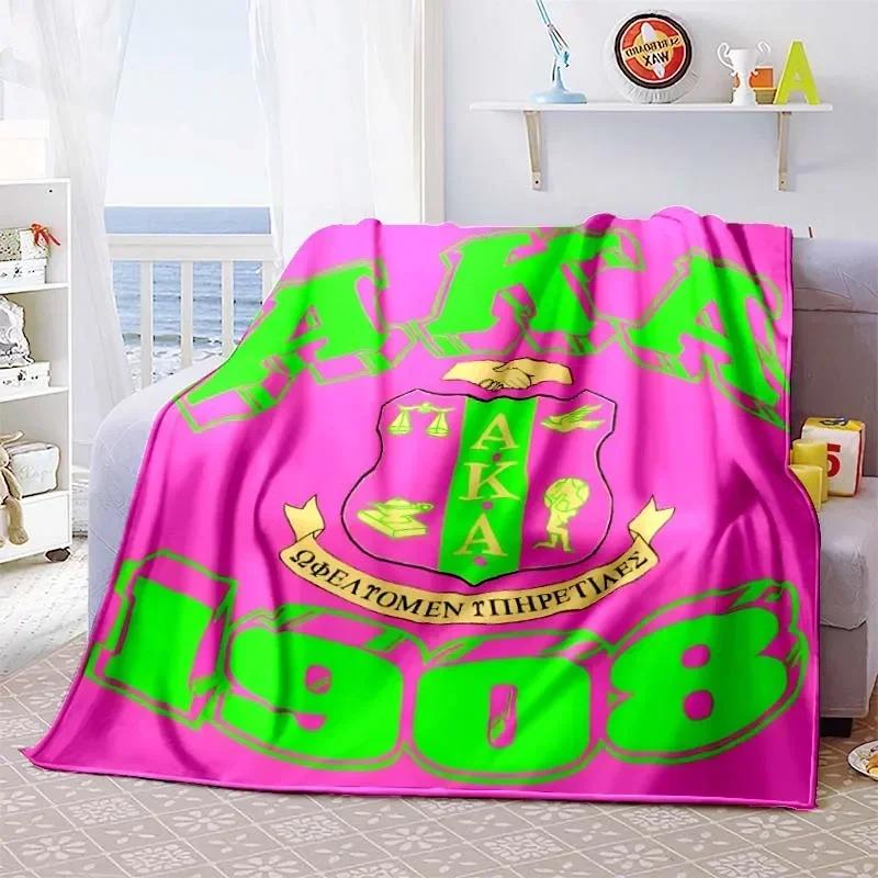 AKA Pattern Flannel Blanket Lightweight Fashion Bed Sofa Air Conditioning Fashionable Leisure Picnic Travel Napping Soft Throw