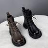 Women's Winter Warm Snow Boots Lace-up Non-Slip Chunky Platform Ankle Booties Shoes for Women Comfort Faux Fur Lining Walking Combat Boots With Zip