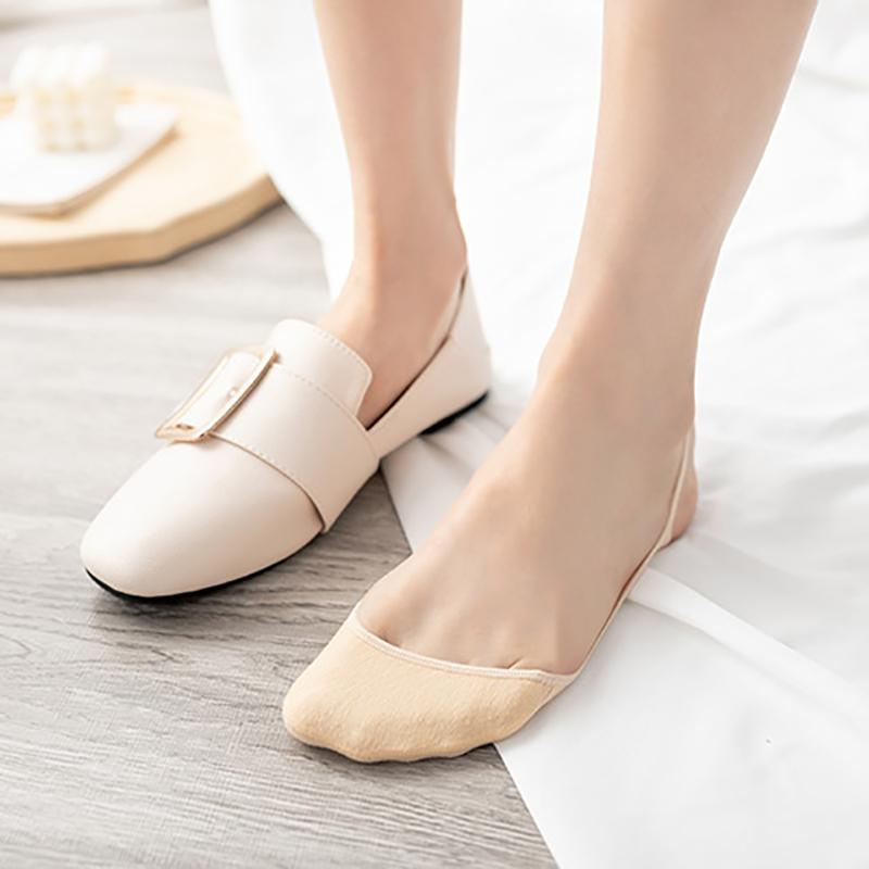 FINETOO 4 пары/компл. женские нескользящие невидимые носки, летние однотонные хлопковые носки-лодочки с низким вырезом, женские дышащие носки-тапочки