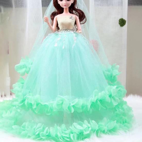 Очаровательная кукла на свадьбу для девочек, большая игрушка, безопасное платье-пузырь с подвижными глазами, подарок на день рождения, многофункциональное