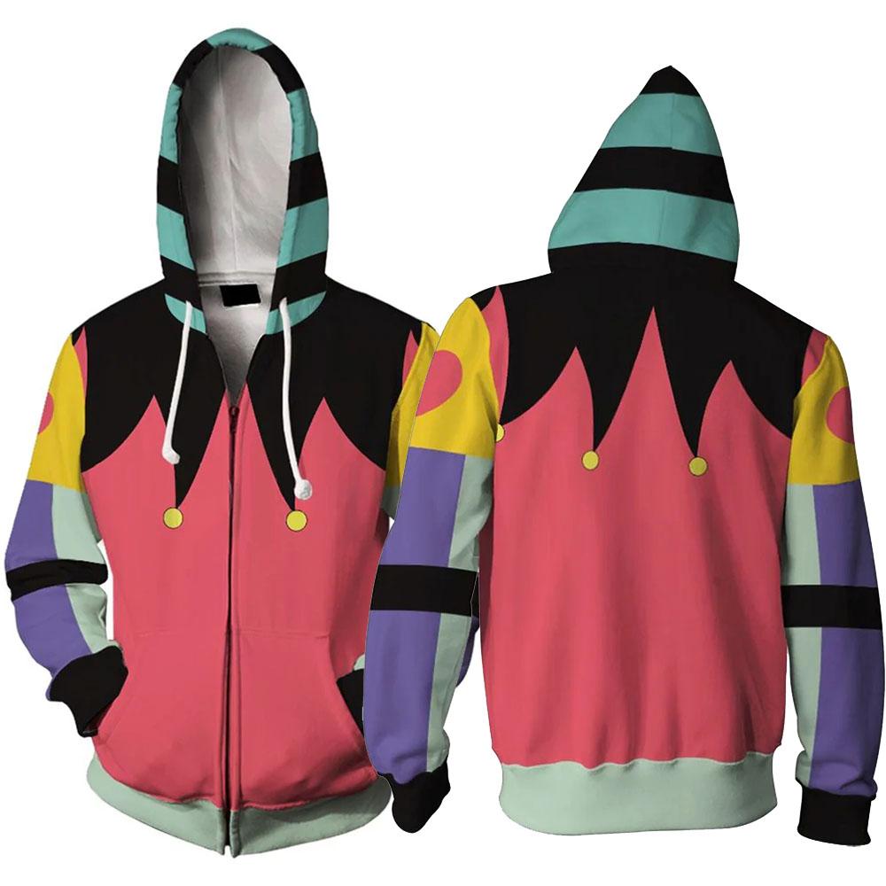 Helluva Boss Fizzarolli Cosplay Zip-up Hoodie Long Sleeve Fashion Fleece Winter Sweatshirts Men Women  Zipper Hooded Pullovers